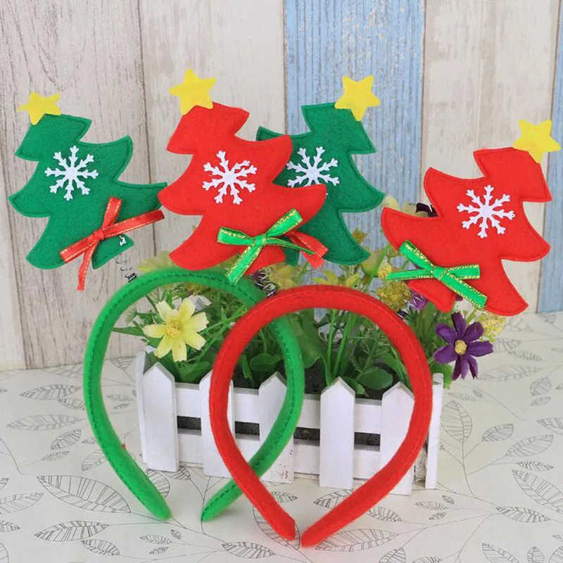 Disney Christmas Children's Themed Tree Headband - Vibrant Red & Green Party Hair Ornament H251119