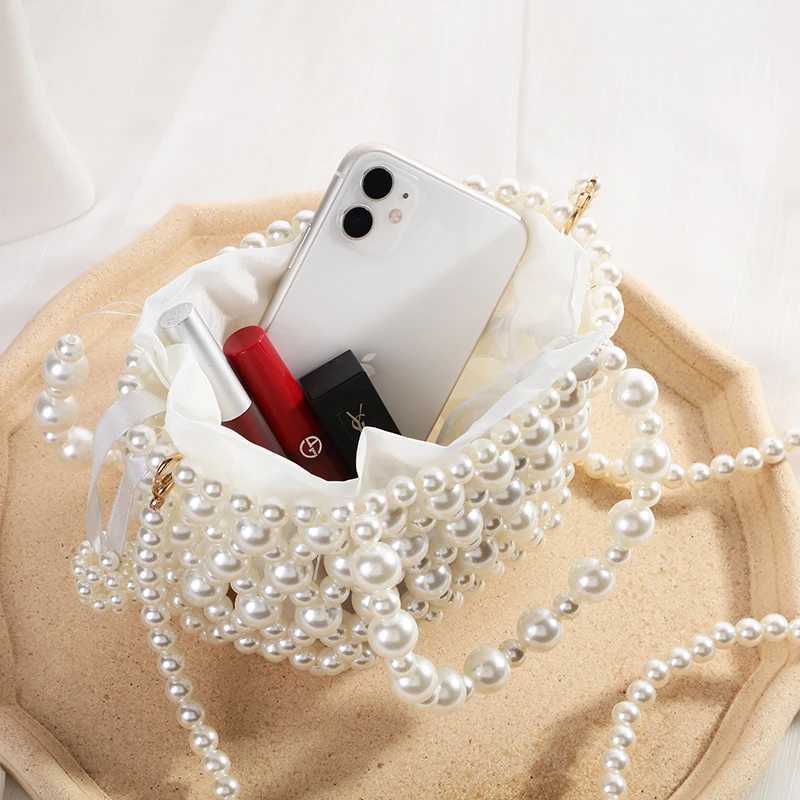Noble HighQuality Trendy Crossbody Bag HandWoven Pearl Beaded Shoulder Bag for Women Fashionable Hand Bill Carrier H251027
