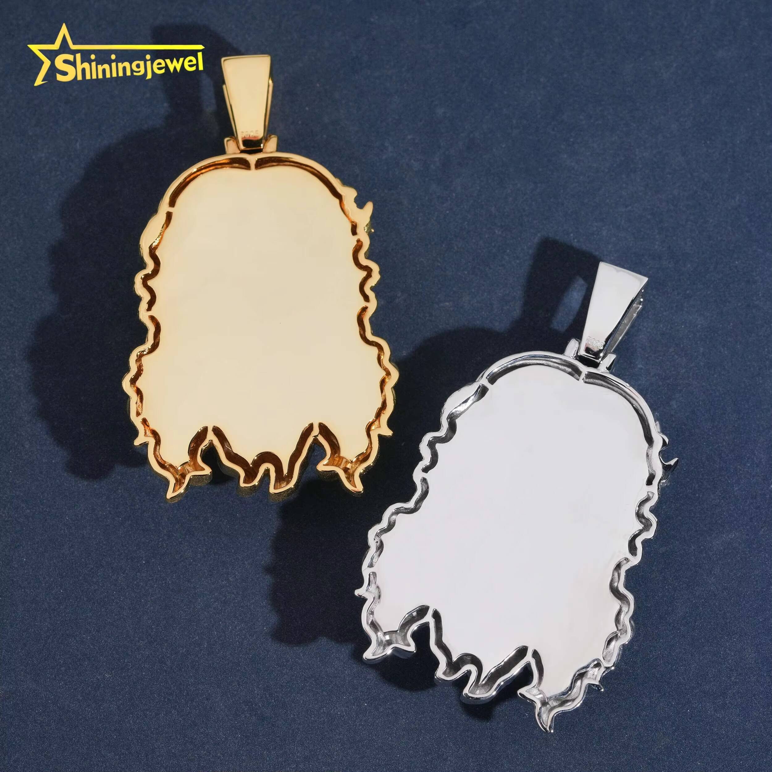 925 Sterling Silver Plain Design GRA Moissanite Pass Diamond Test Jesus Pendant Hip Hop Jewelry