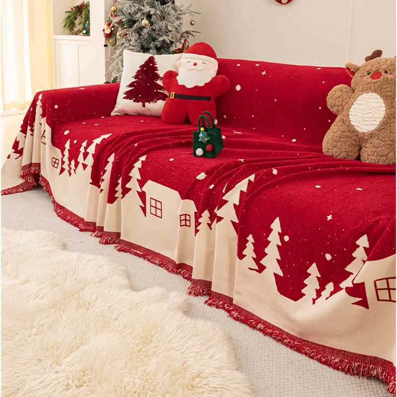Christmas Style Thick Chenille Sofa Towel Autumn and Winter Anti Slip Sofa Blanket for Home Soft AntiDirt Corner Couch Covers C251028