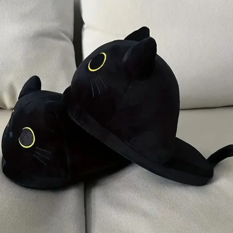 Siamese Cat Snail Cotton Shoes Y2K Alien Plush Slippers Black Full Pack Doll Shoes Warm Performance Props Home Non Slip Slippers 251023