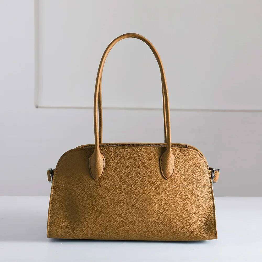 Designer Bags Cowhide Retro New Minimalist Large-Capacity Tote Leather Casual Versatile Commuter Shoulder Handbag Women's Boston Bag Hot Selling