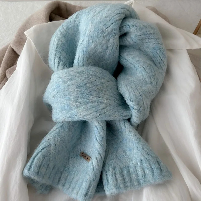 Scarf Womens Winter Cashmere Doublesided Versatile Student Couple Knitted Warm Vintage Scarf 2024 Alpaca Wool Scarf for Warmth 251027