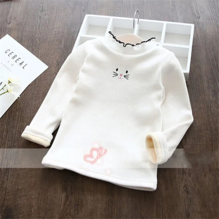 Fashion Girls Sweaters Winter Children Clothes Cartoon Kids Tops Warm Velvet Thick Kids Sweater Girls Outwear Sweater 251027