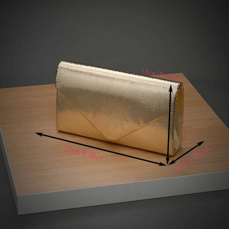 Gold Style Elegant Evening Bag with Detachable Metal Chain Clamshell OneShoulder Ladyship Party Storage Bag for Women H251027