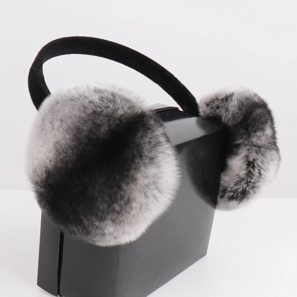 women Quality Real Fur Earcap Winter Warm Natural Rex Rabbit Fur Earmuff Lady Fashion Fluffy Genuine Rex Rabbit Fur Earlap 251027