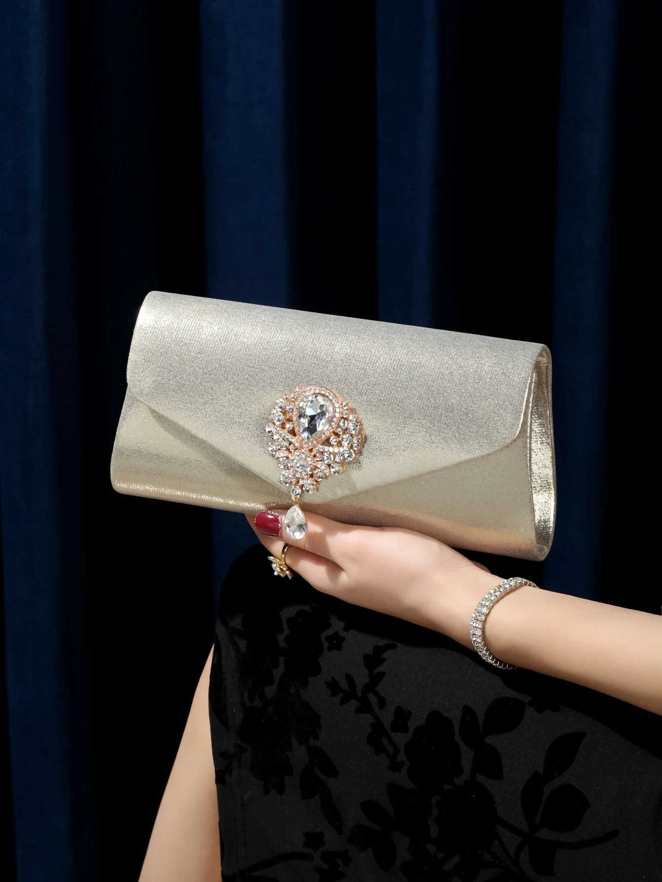 New Wedding Banquet Diamond Handbag Dress Tassels Evening Bag rhinestone Metallic shoulder bag Fashion clutch bag Wedding party H251027