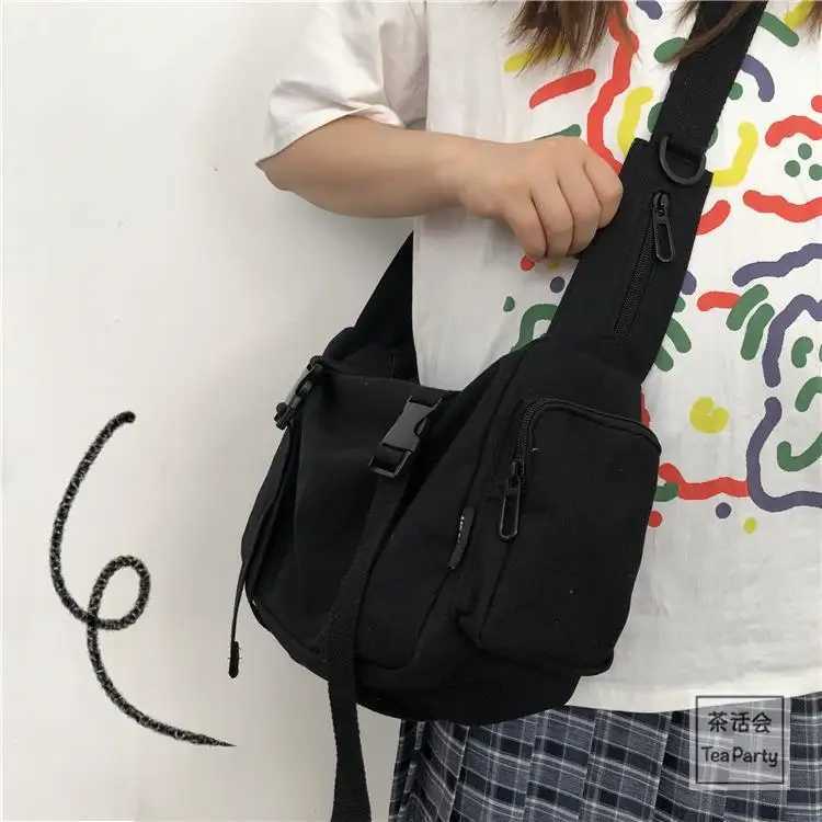 New Canvas Diagonal Cross Bag Youth Fashion Casual Version Ladies Large Capacity Shoulder Bag Solid Color Women Messenger BagsW251028