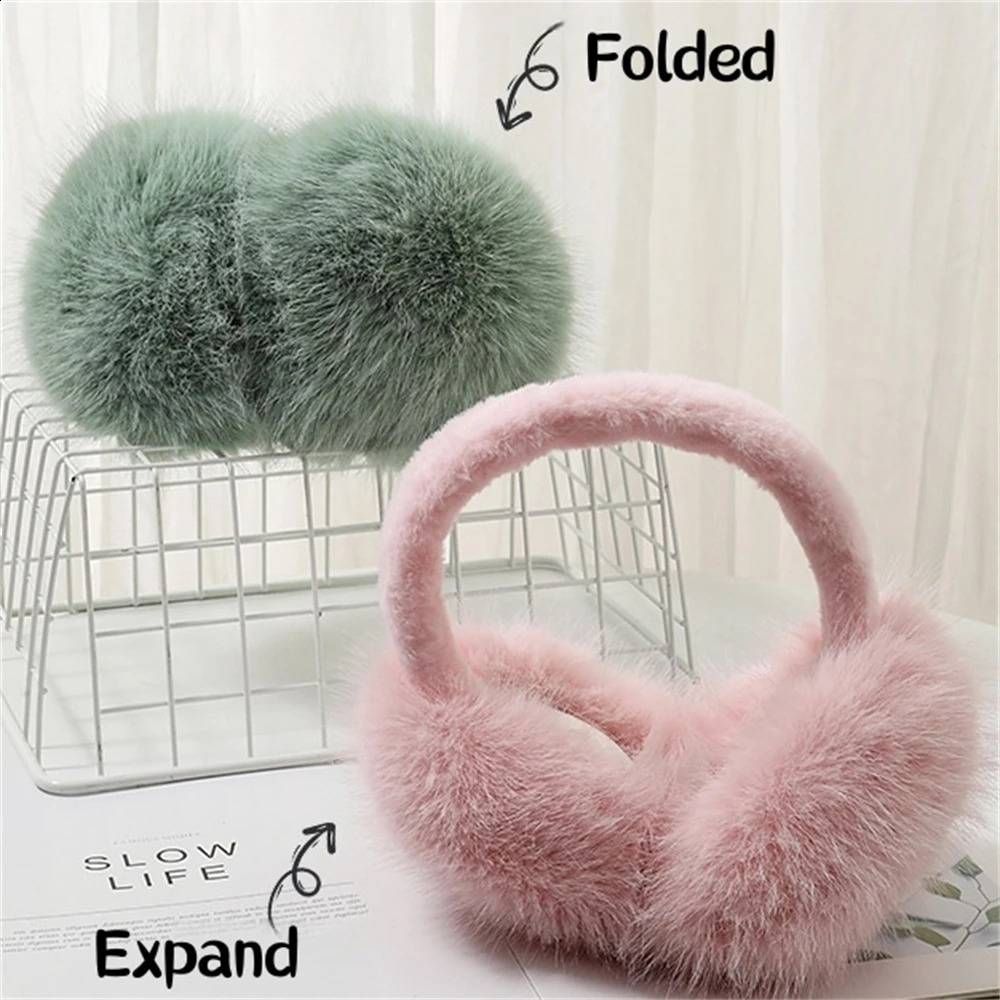 Cute Plush Headphones Style Earmuffs Women Winter Warm Soft Ear Covers Fluffy Outdoor Hair Band Solid Fur Fashion Unisex Earflap 251027