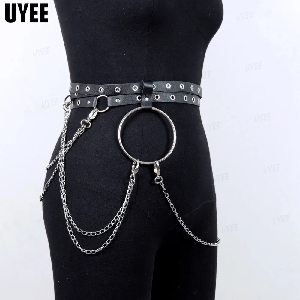 UYEE Goth Waist Chain Punk Belt for Women Multilayer PU Leather Harness Corset Alloy Metal Rock Nightclub Sexy Jeans Dress Belt 251027