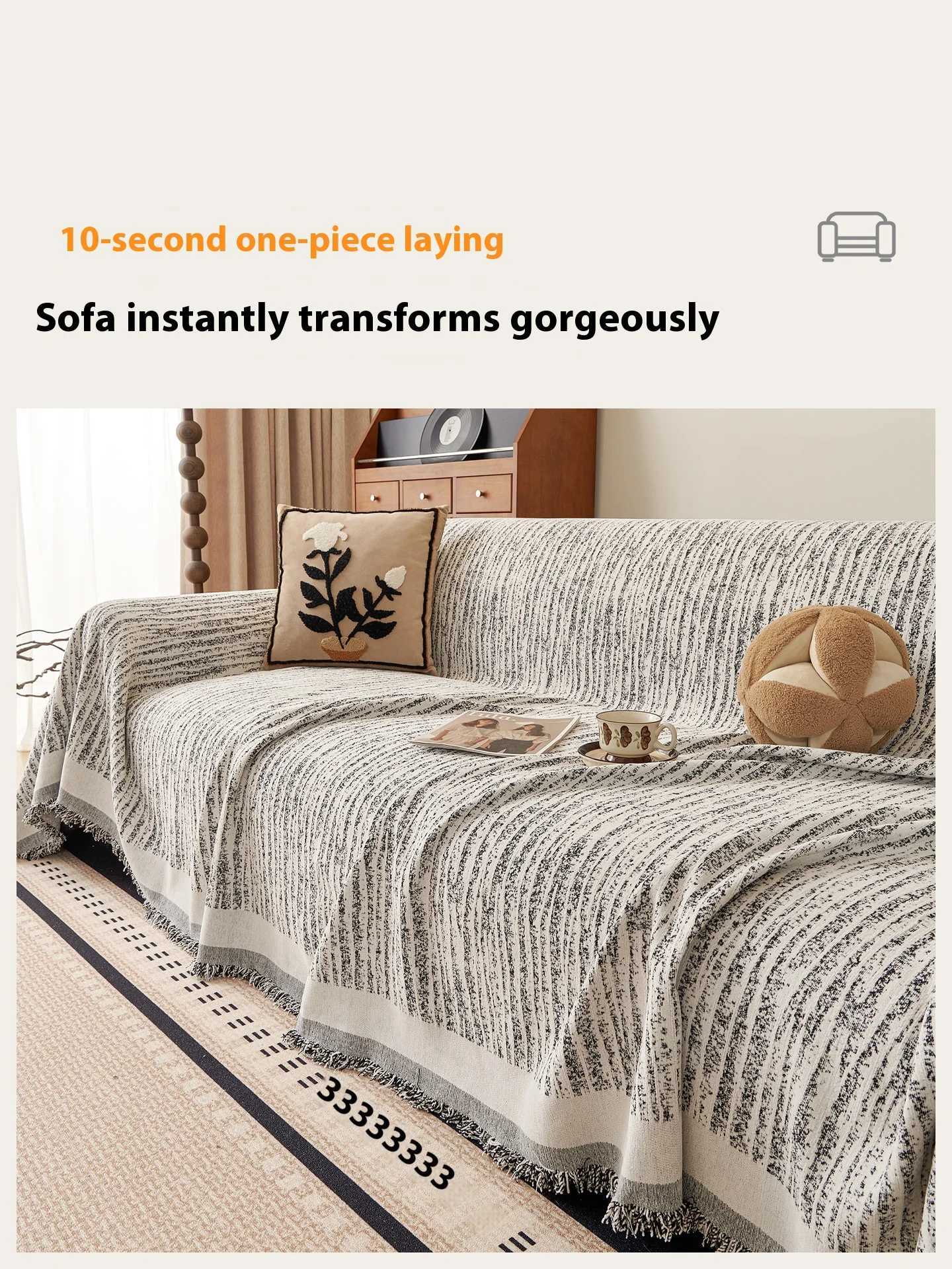 Sofa Cover LShaped Sofas Reversible All Season Chenille Stretchable Couch Slipcover Protector NonSlip Sofa Blanket Home Living C251028