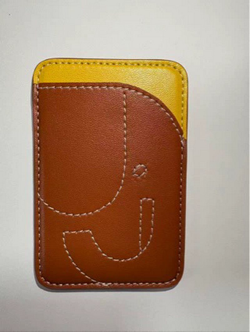 Leather Magnetic Holder,Magnetic Back Sticker,Stealth ID Card Case Compatible with Mobile Phone 15/16/17 Series