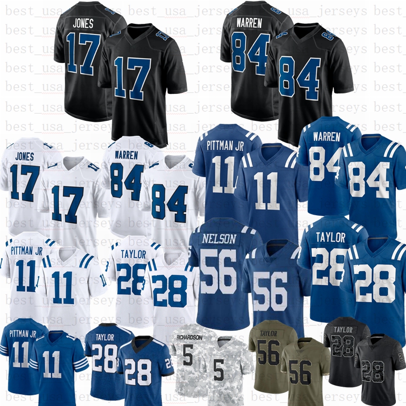 Tyler Warren Anthony Richardson Football Jerseys 17 Daniel Jones Jonathan Taylor Riley Leonard Peyton Manning Pittman Jr Quenton Nelson Jersey