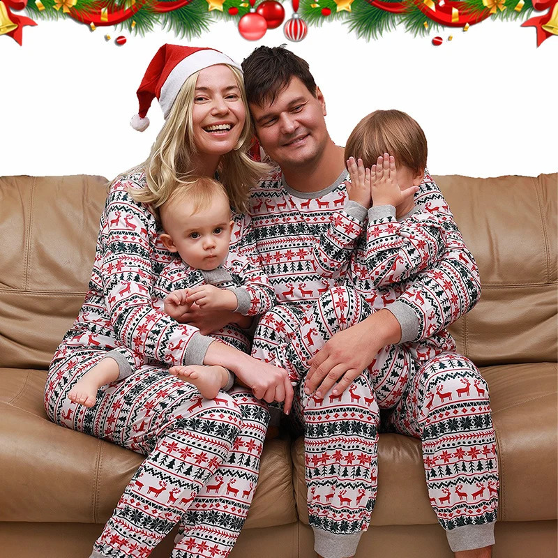 2026 Christmas Family Pajamas Matching Dad Mom And Daughter Xmas Clothes Set Adult Kids Sleepwear For Father Mother Son Outfit 251027
