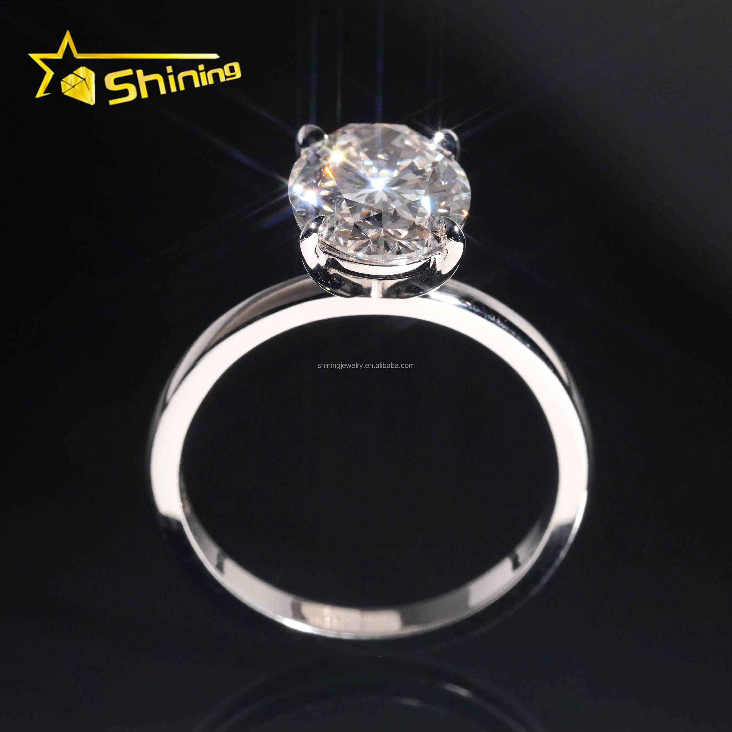 18k White Gold Luxury Bridal Jewelry Customized Fiance 3Ct Oval Crushed Cut Lab Grown CVD Diamond Engagement Solitaire Ring