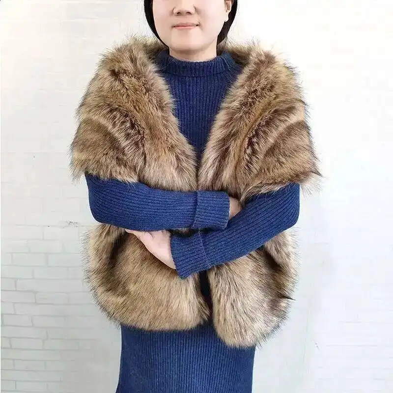 Winter Faux Fur Shawl Large Fluffy Scarf Neck Warmer Women Furry Collar Wedding Bridal Formal Evening Party Shrug Accessories 251023