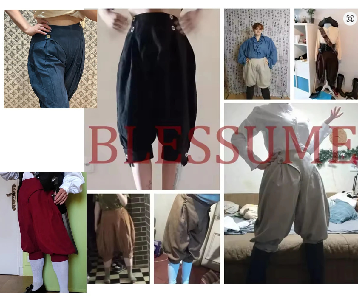 Vintage Steampunk Trousers for Women Renaissance Medieval Pants Brown Horseman Castaways Costume Colonial Bloomers 251027