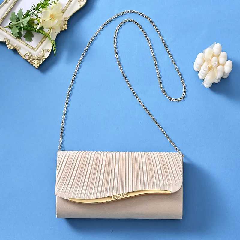 Womens Crossbody Clutch Bag with Chain for Party Dinner Wedding Evening Handbag Wrinkle Purse Gift H251027