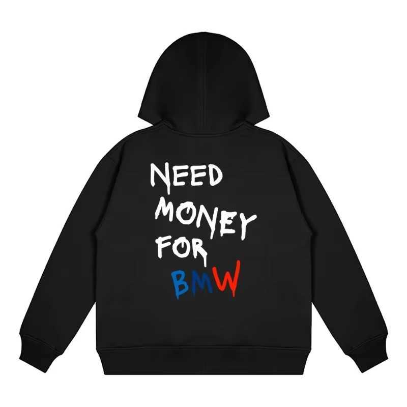 Mens and Wens Streetwear Hoodies Need Mey BMW Mens and Wens Autumn and Winter Mens Sweaters Trend Loose Fi Y251028