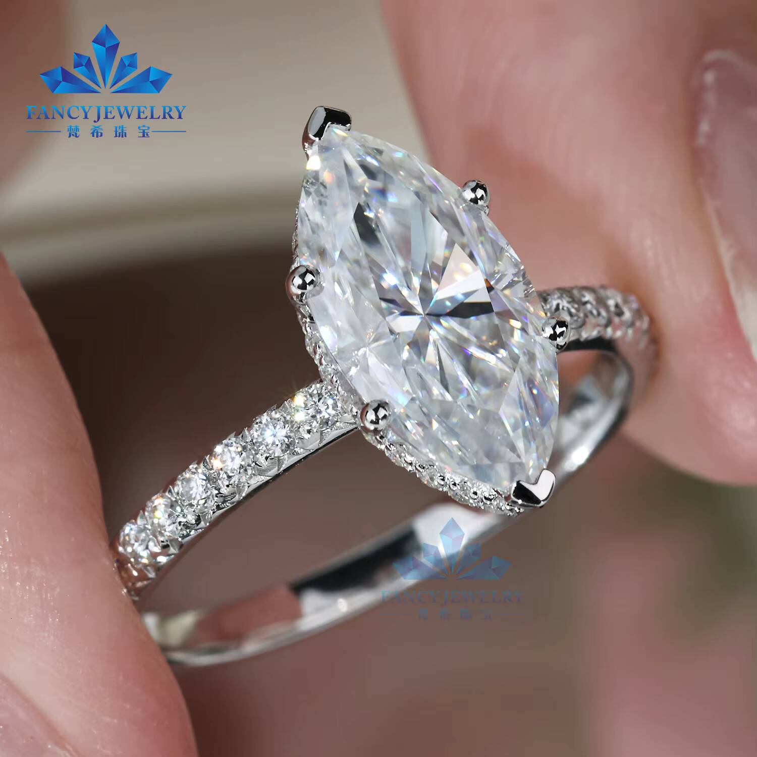 2ct 14k Labgrown Marquise Cut Real Cvd Solid Yellow Gold Wedding Lab Grown IGI Engagement Diamond Rings Jewelry 18k Gold