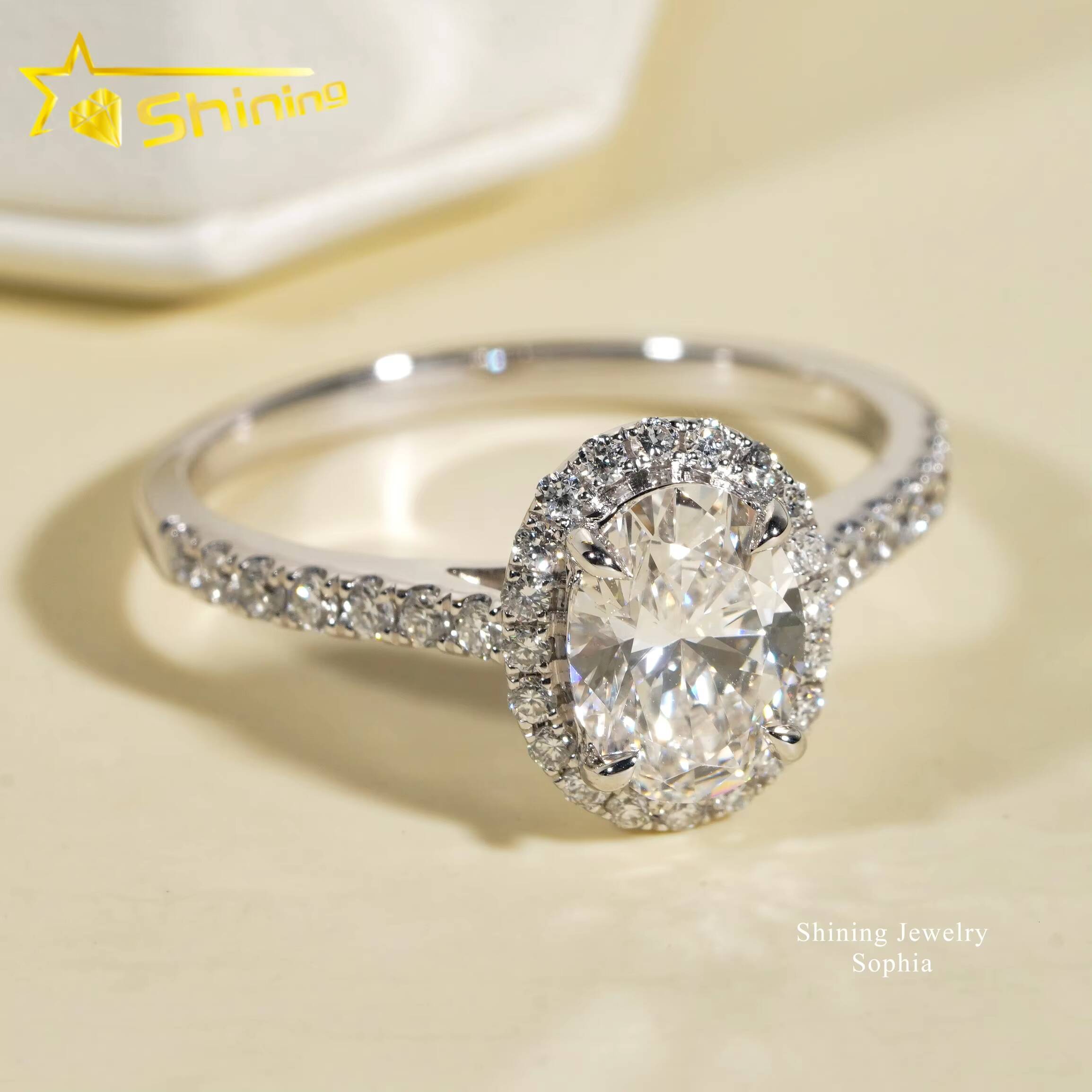 IGI Certificate Oval Cut Solitaire Design 14K Real Solid Gold 113carat Lab Grown Diamond Rings Women Engagement Ring