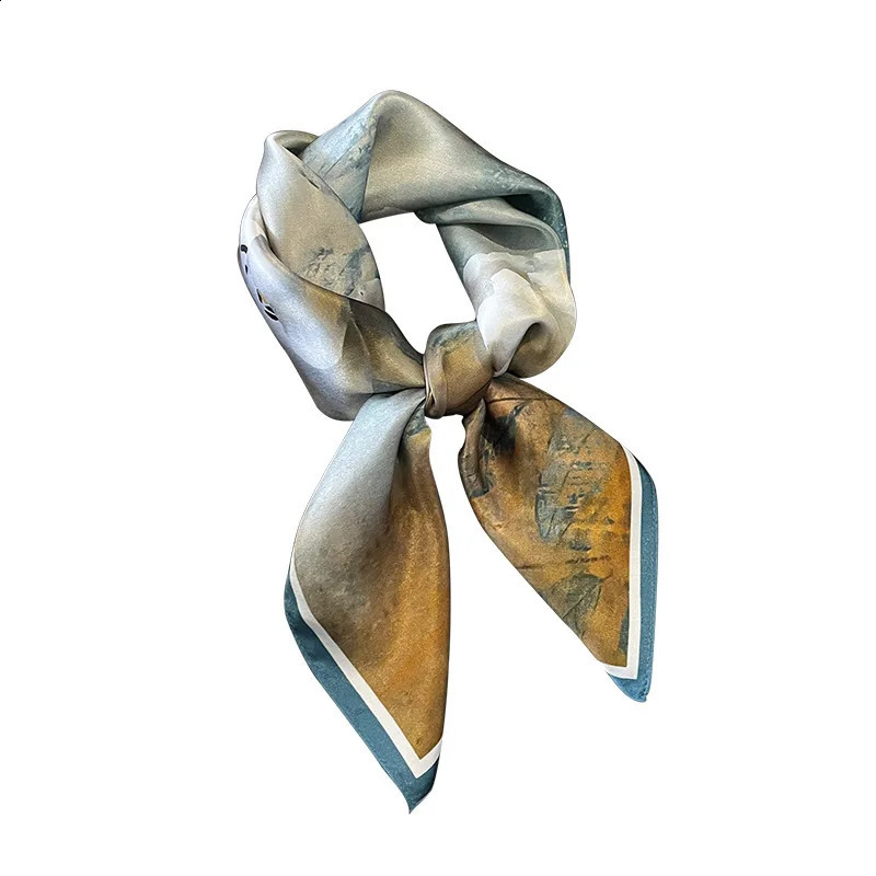 100 Natural Silk Square Scarf Women Hairband Foulard High Quality Bandana Scarves Female Neckerchief Headkerchief Shawl Wrap 251027