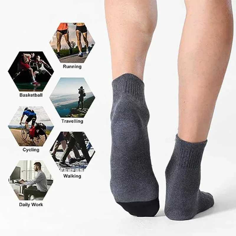 10 Pairs EUR3847 Plus Size Women Men Sports Socks High Quality Cotton Running Socks Soccer Basketball White Black Grey Socks J251028