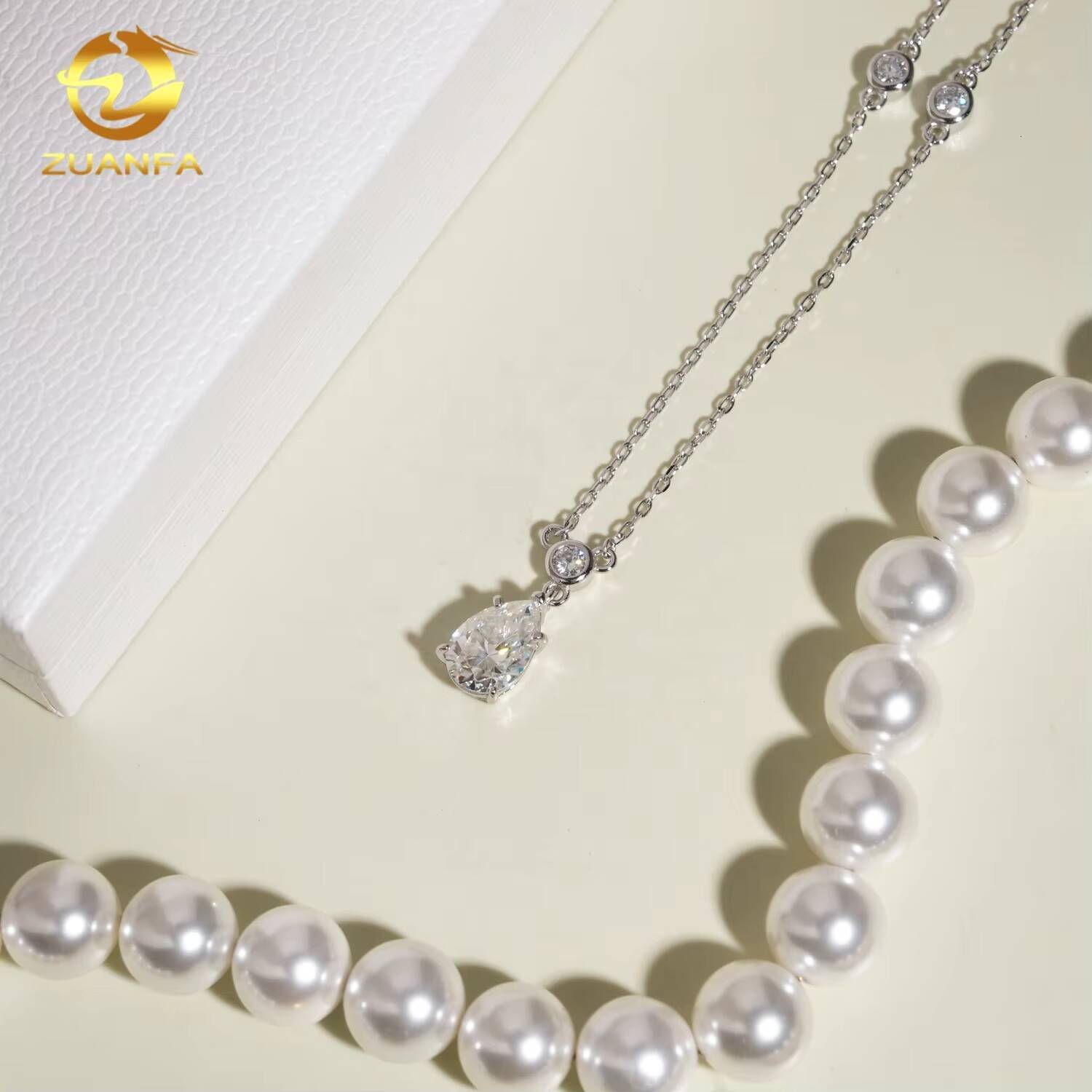 Fine Jewelry Luxury Sterling Silver 925 VVS Moissanite Diamond Custom Moissanite Chain Pendant