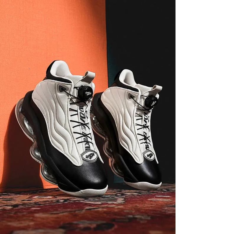 Men's Autumn Winter High-top Thick-soled Non-slip Soft-soled Air Cushion Shoes New Niche Sports Casual Versatile Trendy Shoes