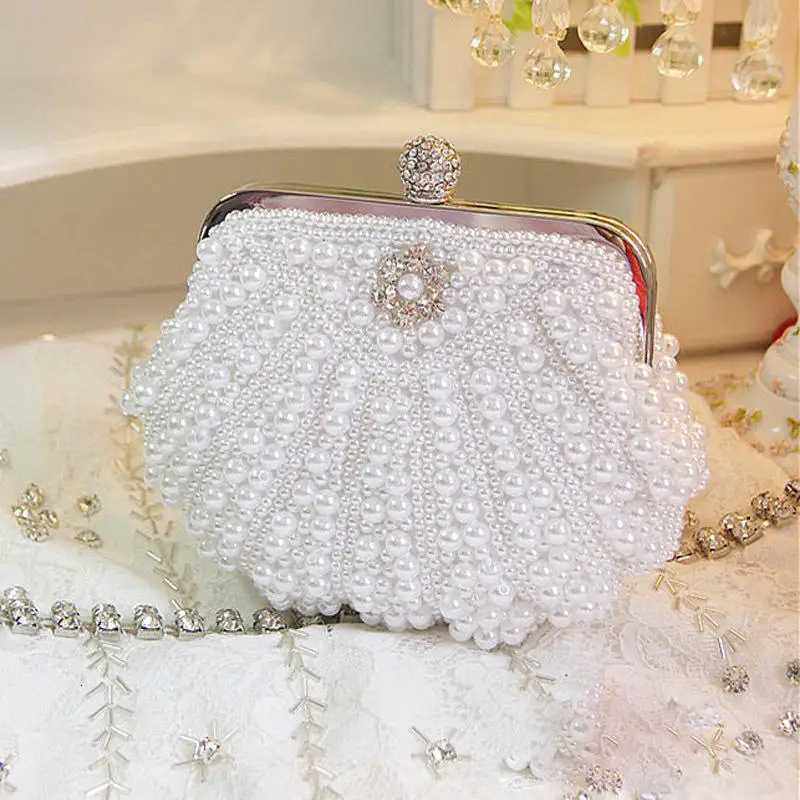 Scalloped Pearl Clutch Bag Handmade Beaded Evening Handbag for Wedding Party Prom Classic Direct Factory H251027