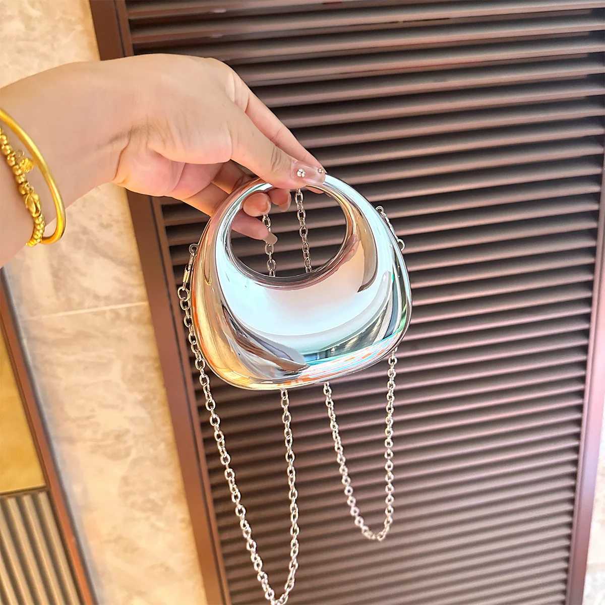 Fashionable Acrylic Handbag for Women New Personalized Bright Face Fashionable Metal Shoulder Crossbody Bag H251027