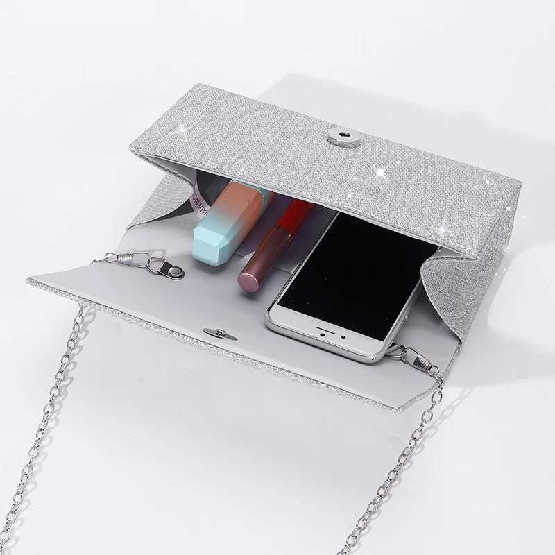 Womens Evening Shoulder Bag Bridal Clutch Party Prom Wedding Envelope Handbag Glitter Shiny Purses Sling Dating Dressy Bag H251027
