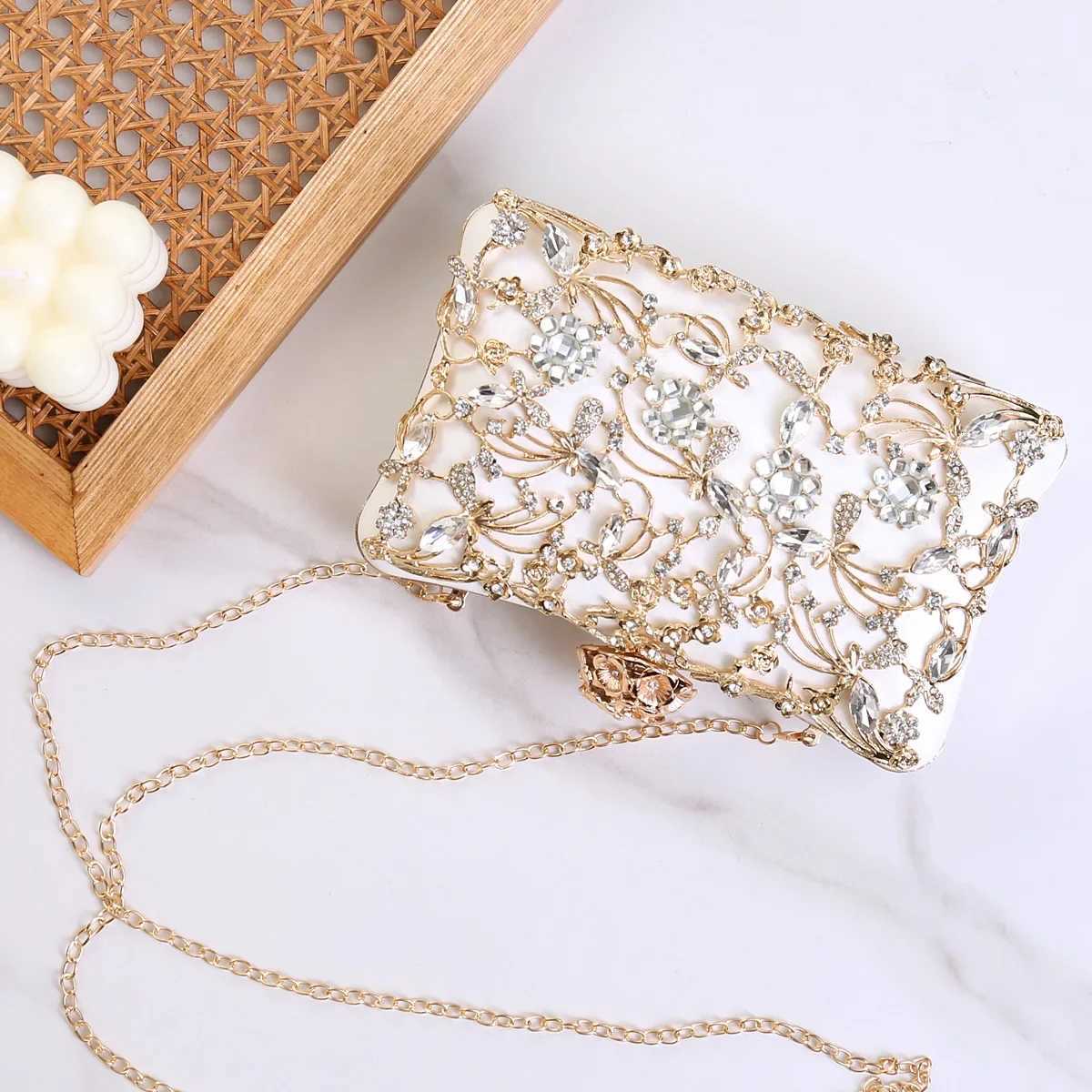 Handheld Bag Versatile Dinner Bag Clutch Bag DiamondStudded For WomenS Gathering Evening Event Party H251027