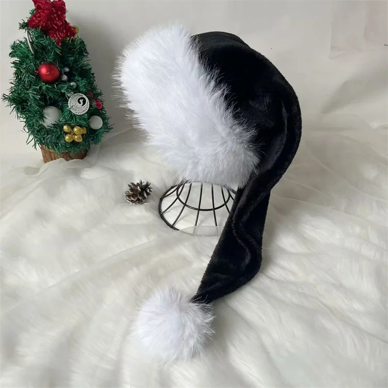 Christmas Hat Santa Hat Holiday for Adults Unisex Velvet Comfort Extra Thicken Xmas Hat for Year Festive Party Christmas De 251024