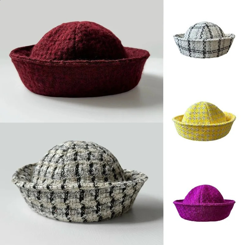 Autumn Burgundy Berets Sailor Hat Japanese Versatile Naval Style Hat Womens Winter Fashion Party Warm Bucket Hat Nurses Cap 251027
