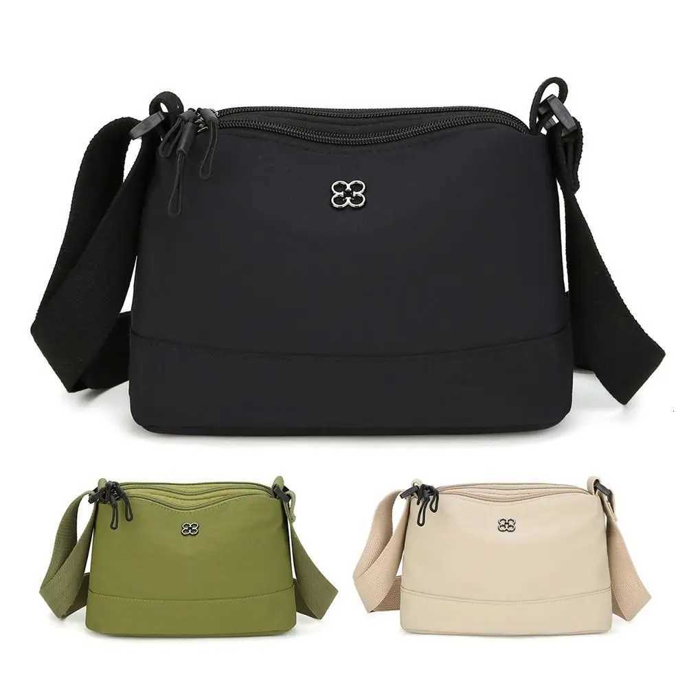 New Soft Nylon Cloth Women Shoulder Bag Multiple Pockets Casual Style Handbag Solid Color Crossbody Bags GirlsW251028