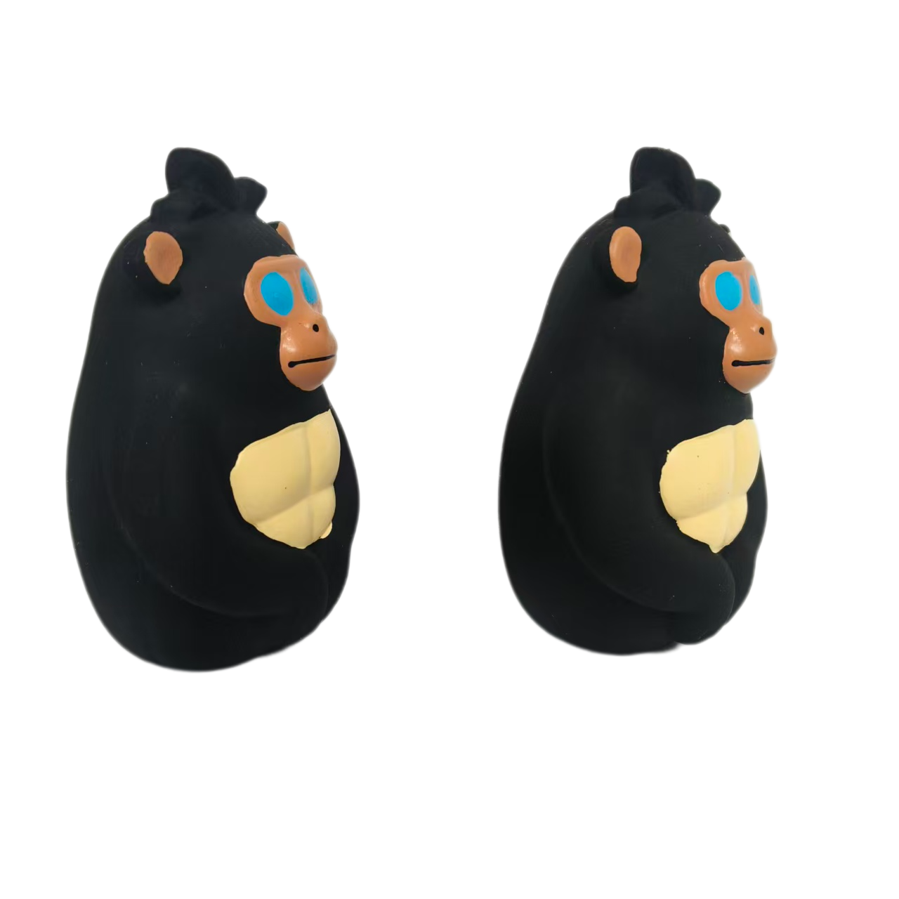 Latex Screaming Chewy Dog Toy Soft Natural Rubber Interactive Squeaky Gorilla Dog Toys with Bright Colors for Small & Medium Dogs 2pcs/Pack