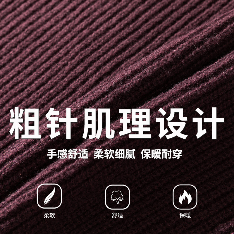 Coarse Knit Ribbed Texture Sweater For Men Autumn And Winter Designer Sweater Basic Solid Luxury Bag Color Loose Round Neck Knitted Sweater Cardigan