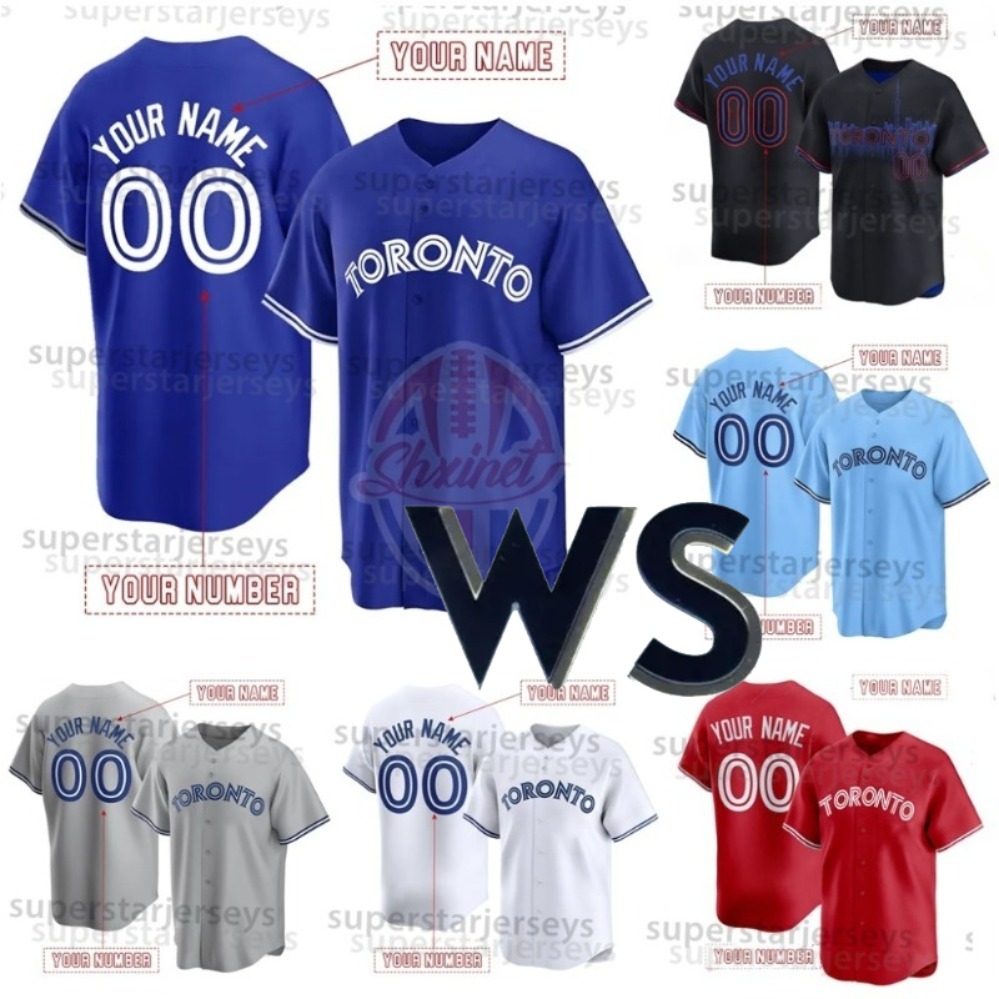 Custom 27 Vladimir Guerrero Baseball Jerseys Ernie Clement Alejandro Kirk Bo Bichette George Springer Max Scherzer Sports Training Uniform Kids Adult S-XXXL