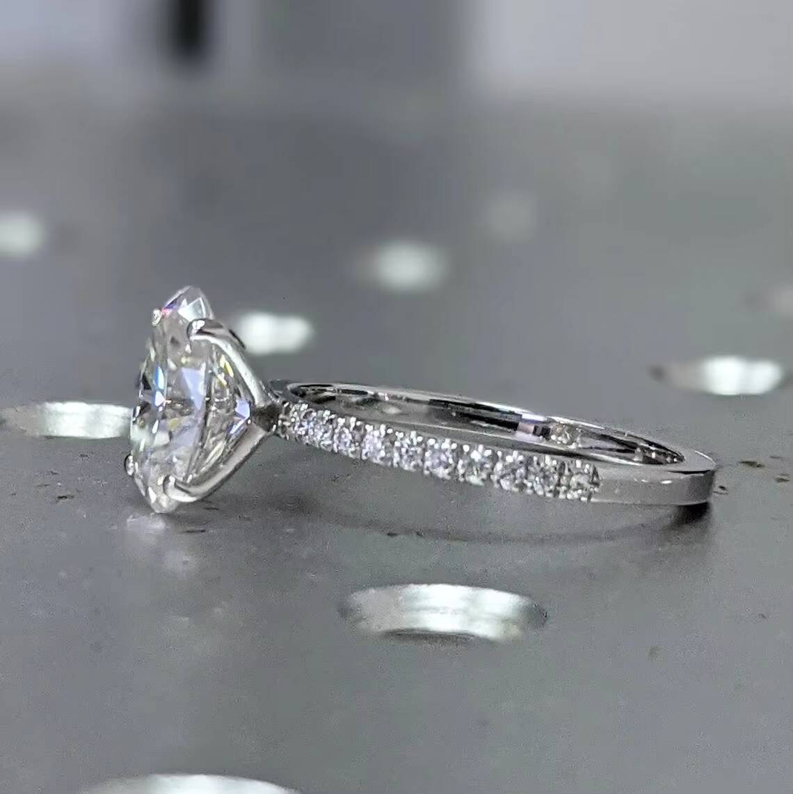 Moissanite Jewelry S925 Silver Oval 9x6mm Moissanite Diamond Solitaire Women Wedding Ring