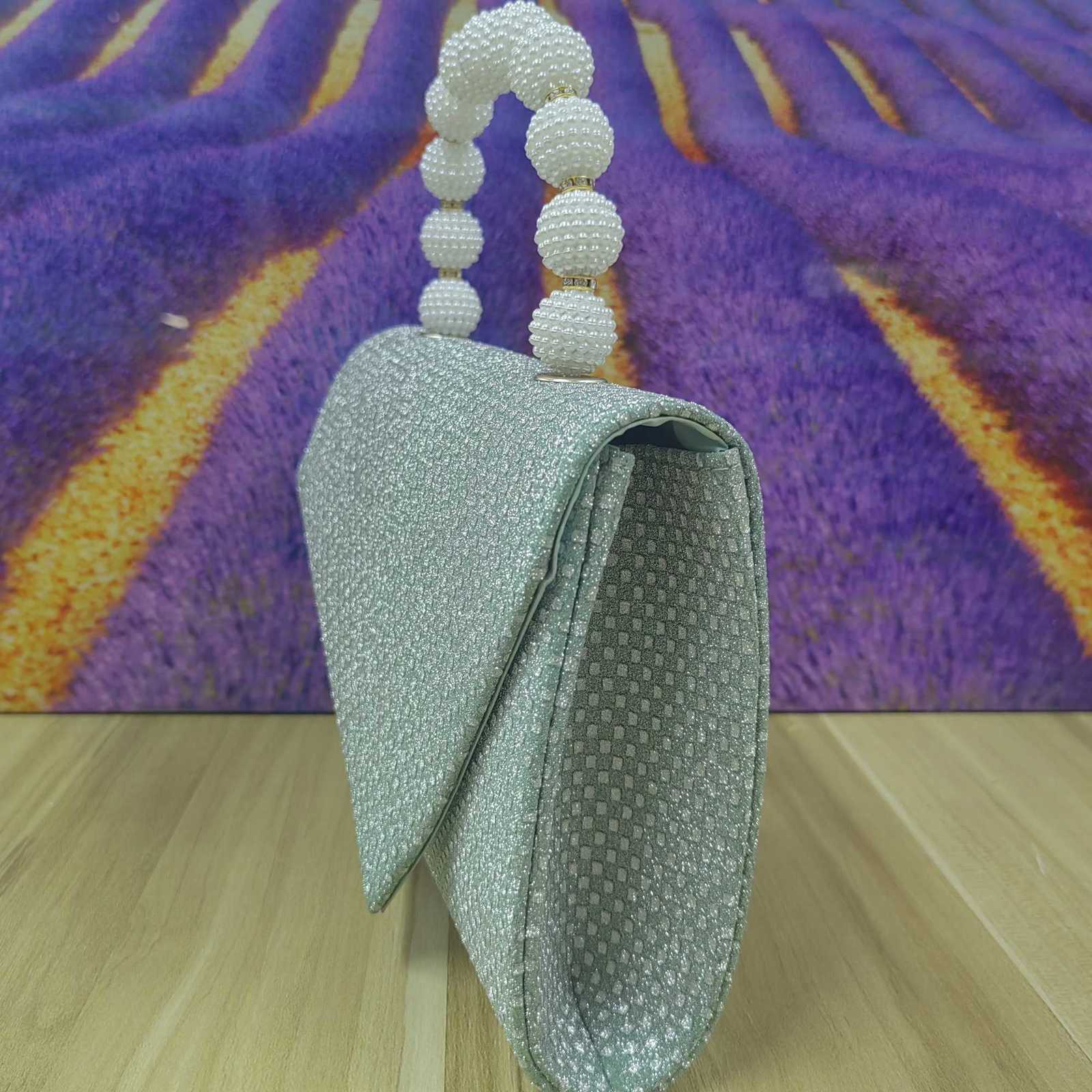 Light Green Graceful Beaded Rhinestone Evening Bag Single Shoulder Handheld Handbag with Chain for Wedding Party Dress H251027