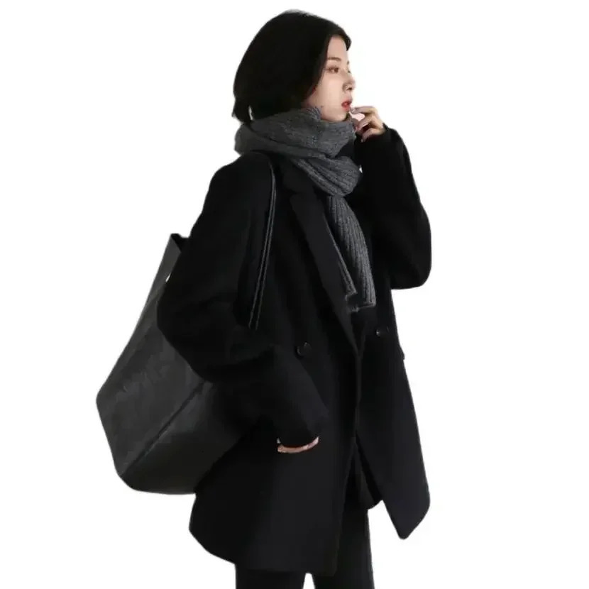 CHIC VEN Autumn Winter Korean Women Woolen Blazer Cotton Lining Thick Warm Jacket Solid Color Coat Female Woman Office Lady Tops 251023