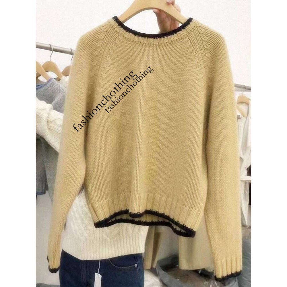 cashmere women's pullover loose knit bottoming coat autumn and winter short color matching sweater tide