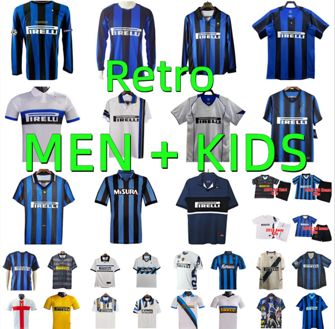 Finals 2009 2010 Zanetti Inters Retro Soccer Jerseys 97 98 99 10 11 02 03 04 05 06 07 08 09 Baggio Ronaldo Adriano MILITO SNEIJDER IBRAHIMOVIC Football Shirts Men kids kit
