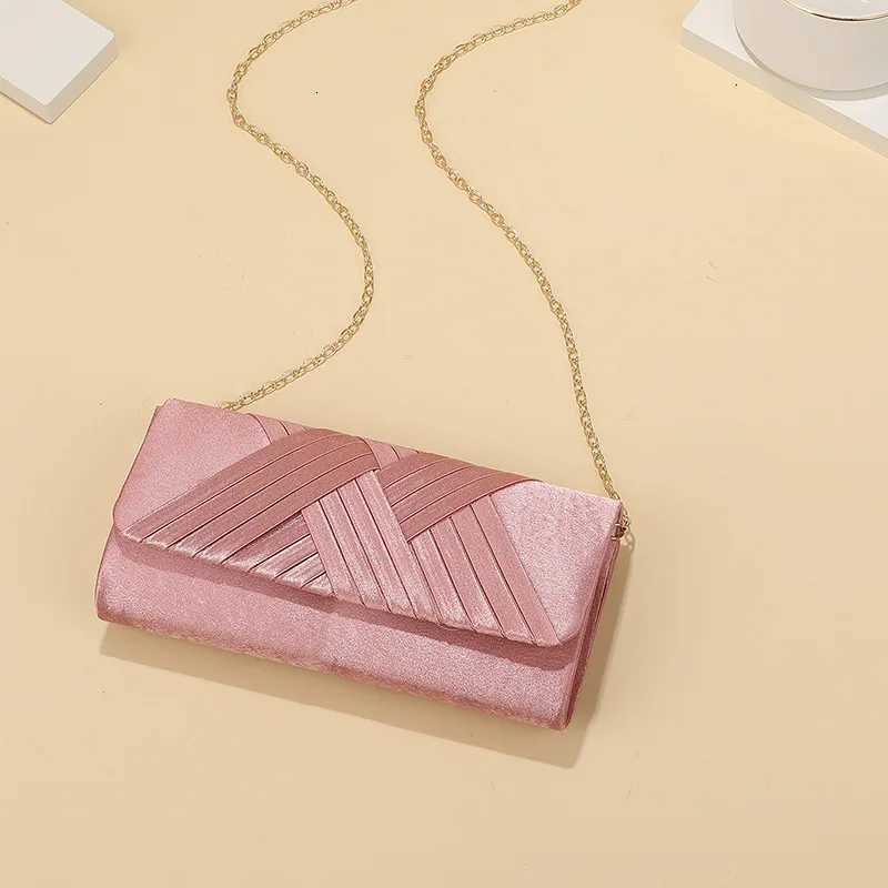 Womens solid color striped dinner bag Chain shoulder bag Portable personalized storage bag Party wedding evening gown bag H251027