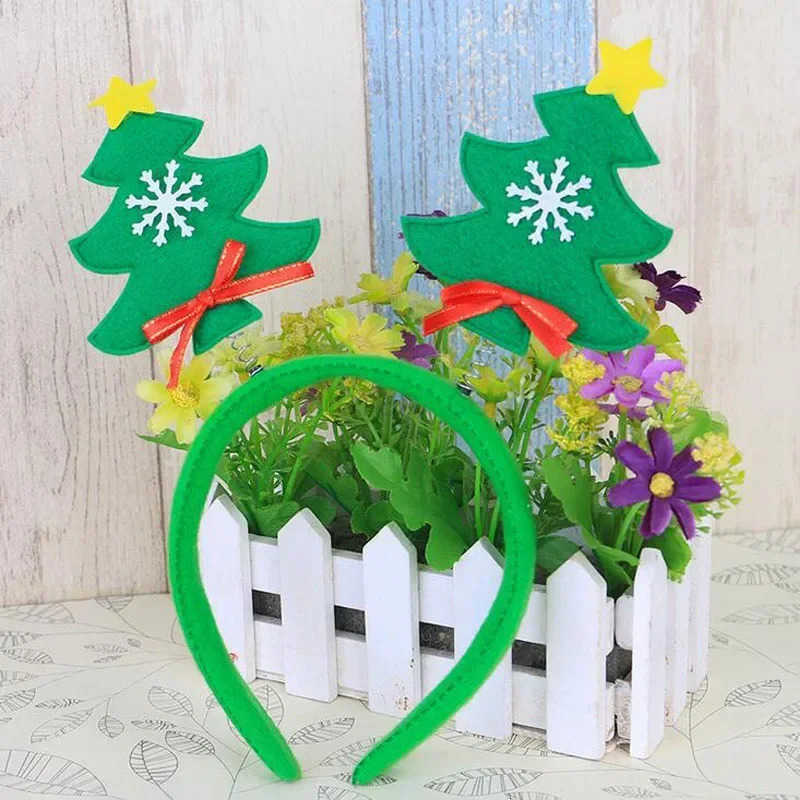 Disney Christmas Children's Themed Tree Headband - Vibrant Red & Green Party Hair Ornament H251119
