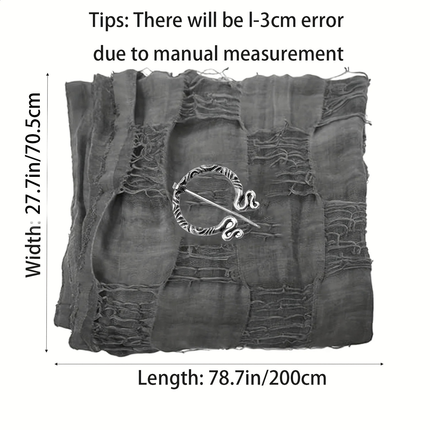 Medieval Renaissance Cloak Cape with Viking Brooch Hooded Shawl Scarf for Halloween Costumes Streetwear Pop Culture Events 251027