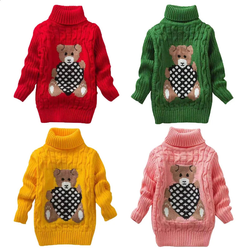 Boys Girls Sweaters Keep Warm Pullover Winter Autumn Infant Baby Sweater Boy Girl Child Knitted Sweater Turtleneck 251027