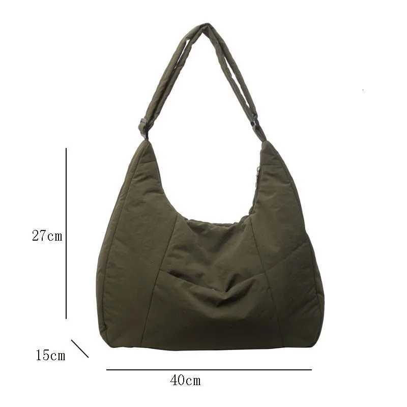 Trendy Womens Soft Cloth Shoulder Bag Solid Color Student 2025 Spring Y2k Casual Style Big Handbags Crossbody Bags for WomenW251028