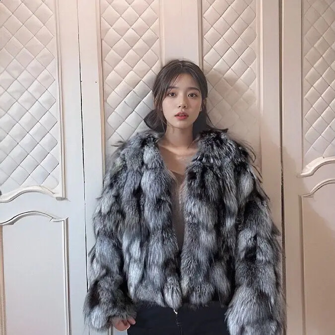 Fox Fur Coat Winter Women Natural Red Fox Fur Jacket Female Fashion Warm Thick Style 100 Fox Fur Overcoat 251027